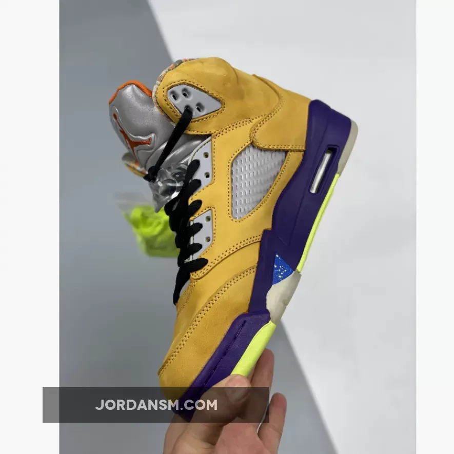 Air Jordan 5 'What The' Varsity Maize/Court Purple-Ghost Green-Solar Orange CZ5725-700 Online