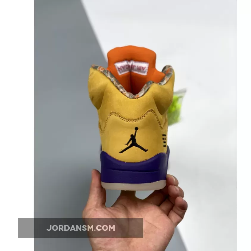 Air Jordan 5 'What The' Varsity Maize/Court Purple-Ghost Green-Solar Orange CZ5725-700 Online