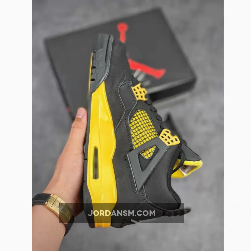 Air Jordan 4 'Thunder' Black/White-Tour Yellow 308497-008 Online