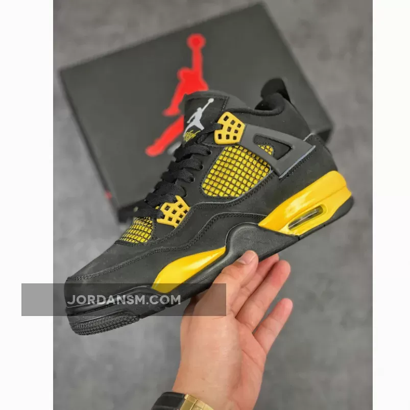 Air Jordan 4 'Thunder' Black/White-Tour Yellow 308497-008 Online