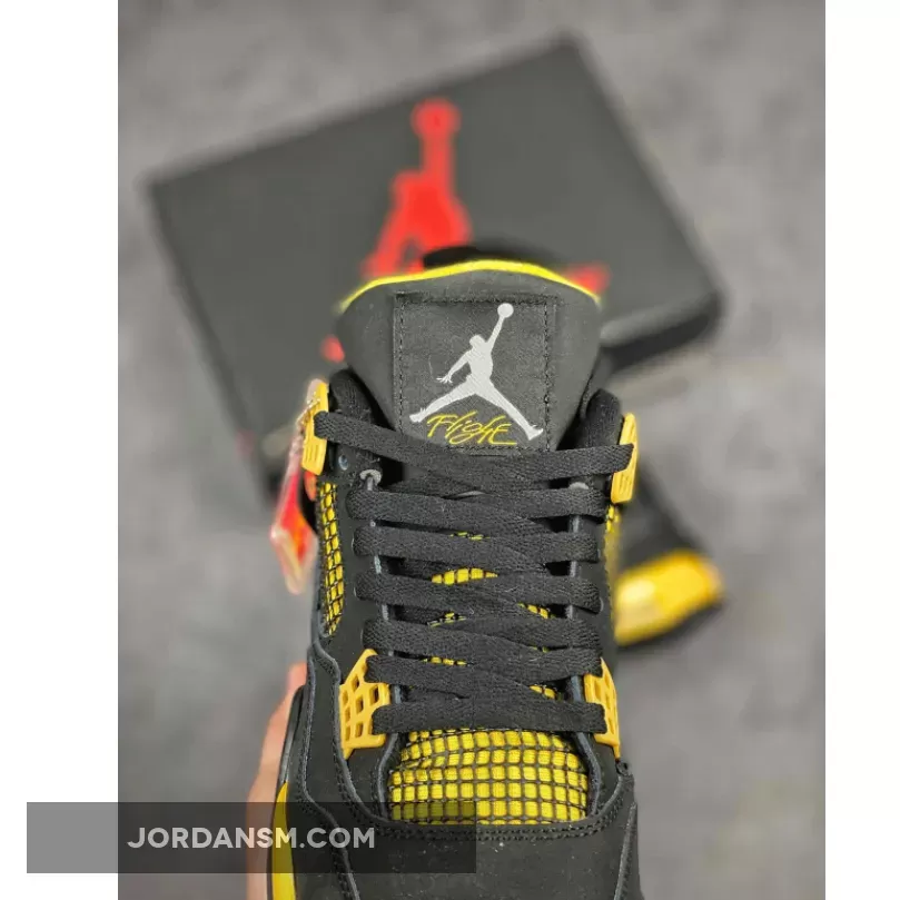 Air Jordan 4 'Thunder' Black/White-Tour Yellow 308497-008 Online