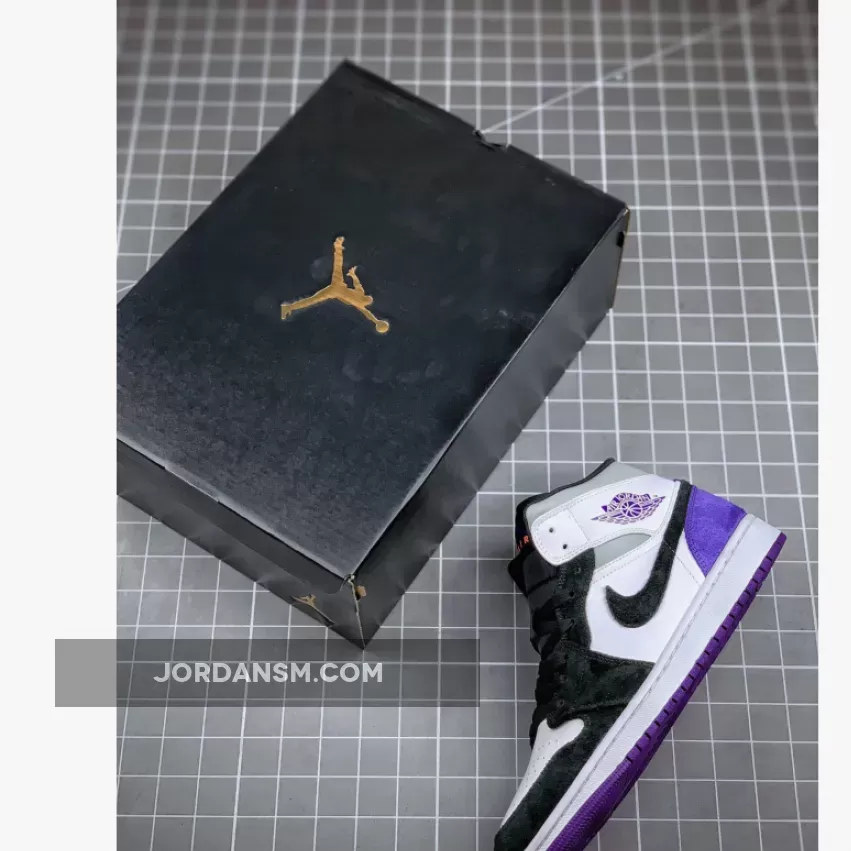 Air Jordan 1 Mid Purple Black Suede Heels 852542-105 Online