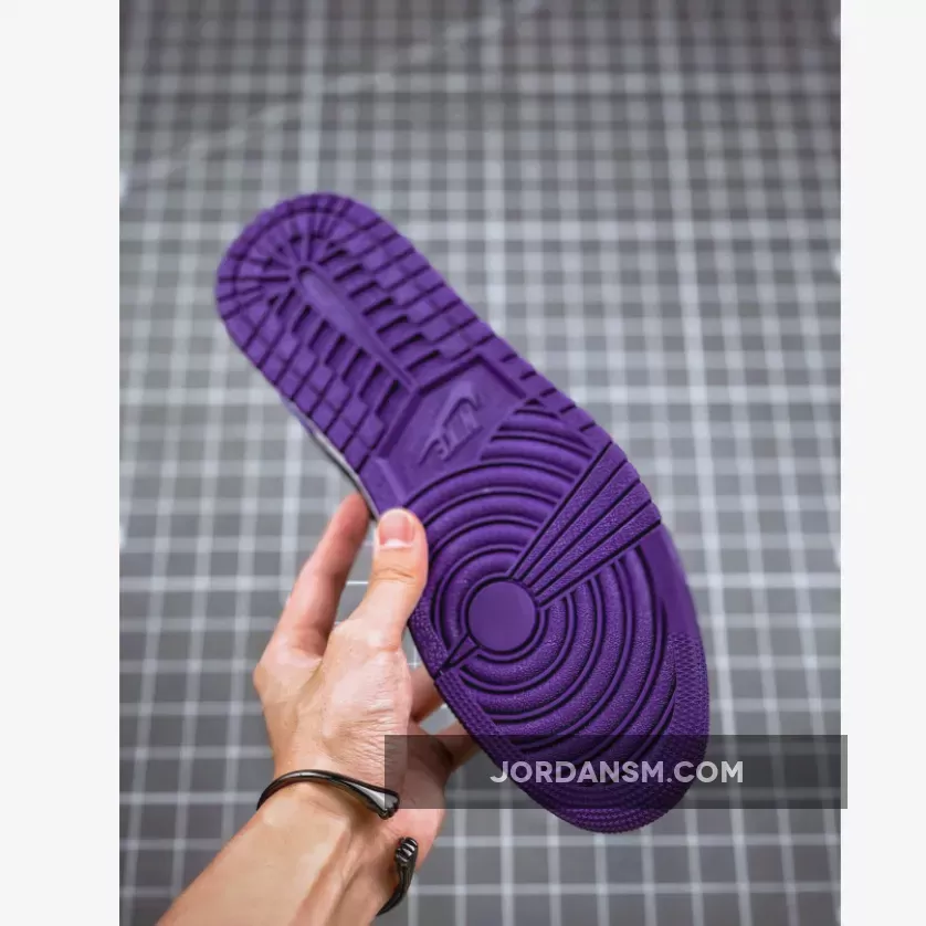 Air Jordan 1 Mid Purple Black Suede Heels 852542-105 Online
