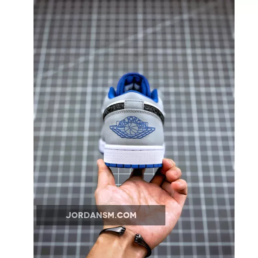 Air Jordan 1 Low White/True Blue-Cement Grey-Black 553558-103 Online