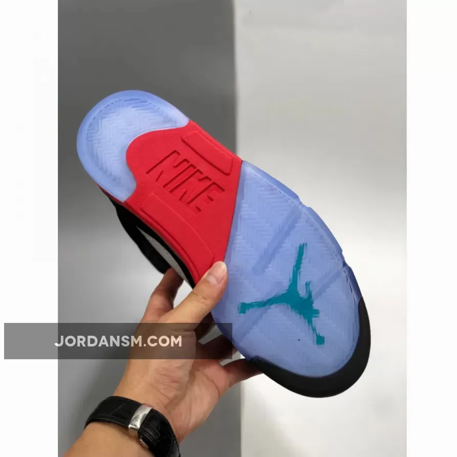 Air Jordan 5 'Top 3' Black/Fire Red-Grape Ice-New Emerald / fire red metallic grape