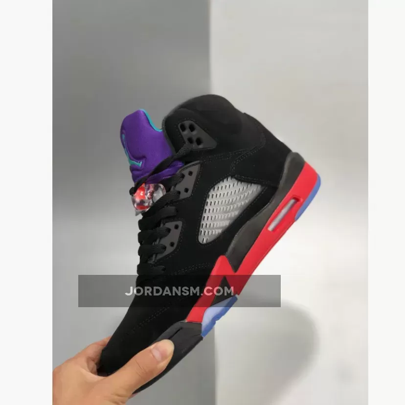Air Jordan 5 'Top 3' Black/Fire Red-Grape Ice-New Emerald / fire red metallic grape