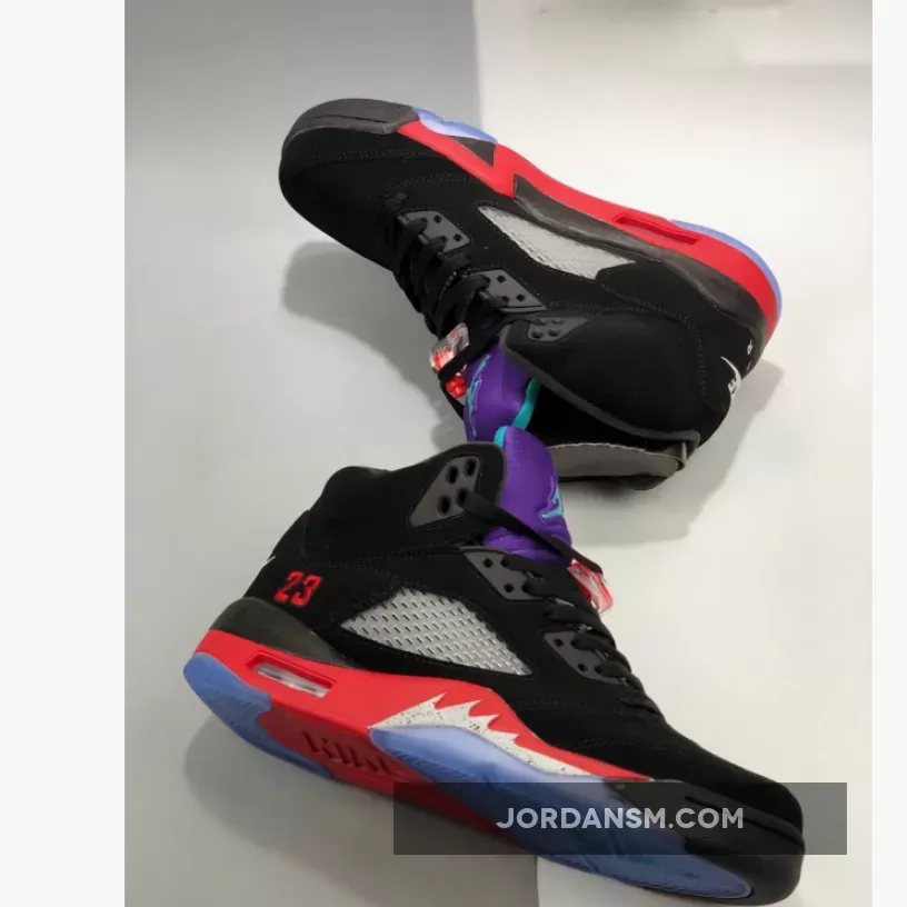 Air Jordan 5 'Top 3' Black/Fire Red-Grape Ice-New Emerald / fire red metallic grape