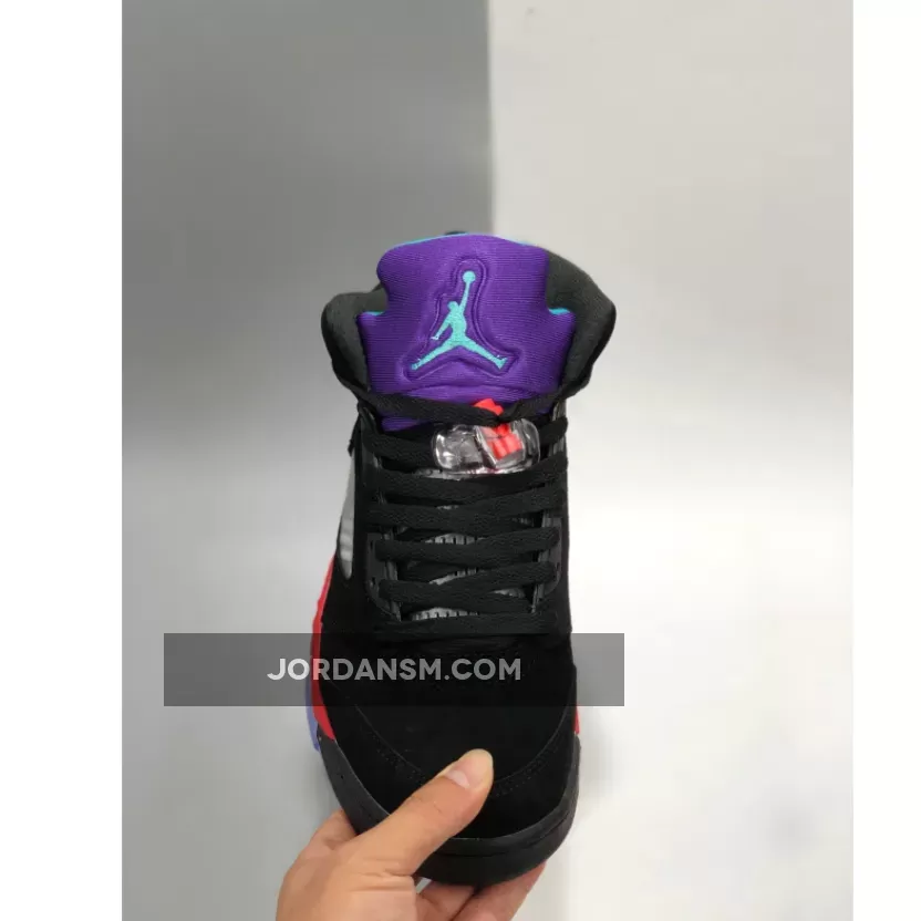 Air Jordan 5 'Top 3' Black/Fire Red-Grape Ice-New Emerald / fire red metallic grape