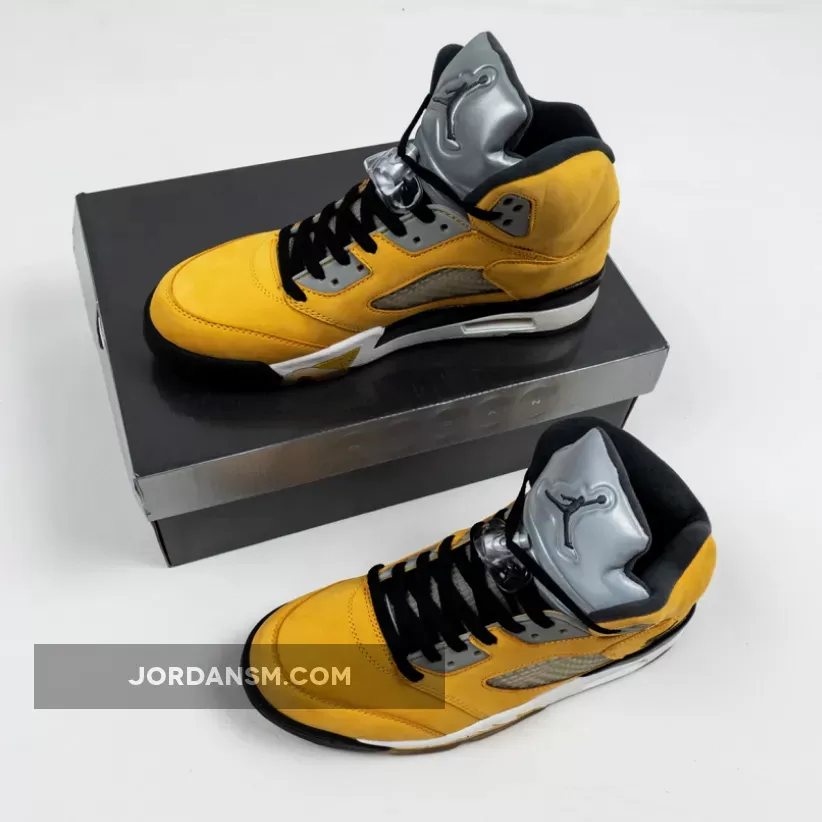 Air Jordan 5 'Tokyo 23' Varsity Maize/Wolf Grey-Black 454783-701 Online