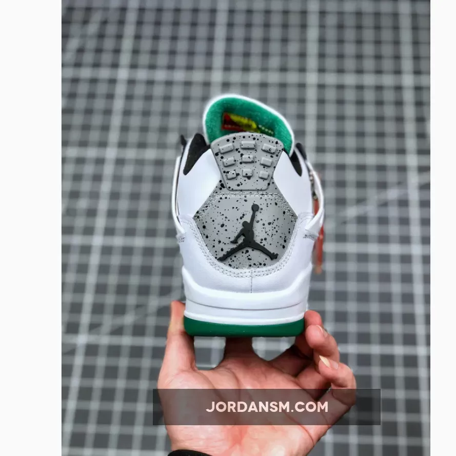 Air Jordan 4 'Carnival' White/University Red-Lucid Green-Black / jordan 4 retro white/university red/lucid green