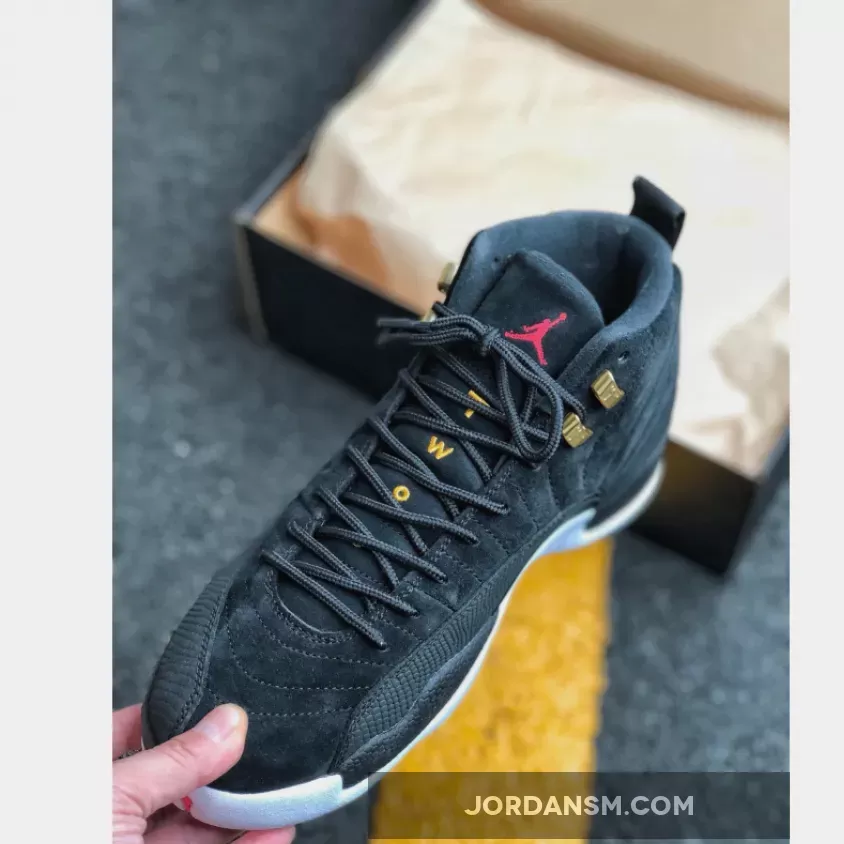 Air Jordan 12 'Reverse Taxi' Black/White-Taxi 130690-017 Online
