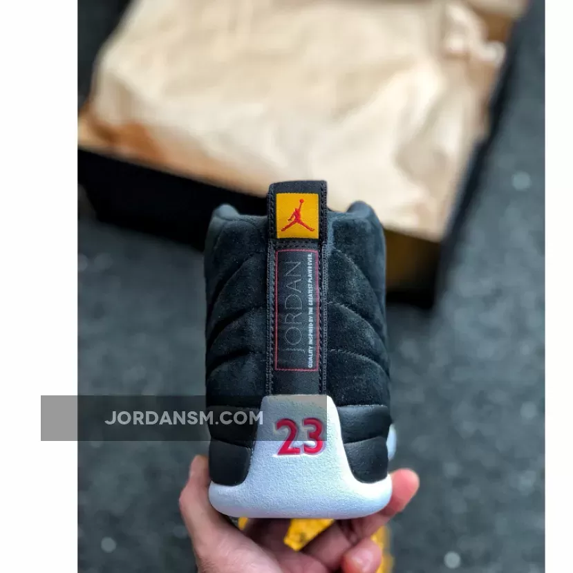 Air Jordan 12 'Reverse Taxi' Black/White-Taxi 130690-017 Online