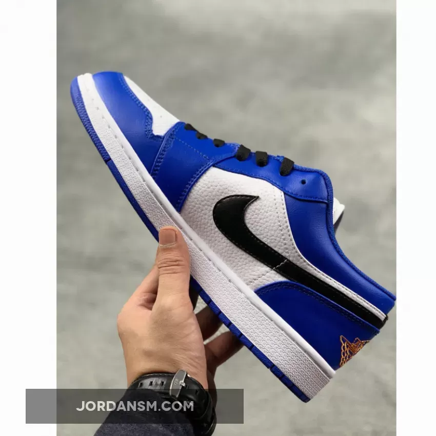 Air Jordan 1 Low Hyper Royal/White-Orange Peel