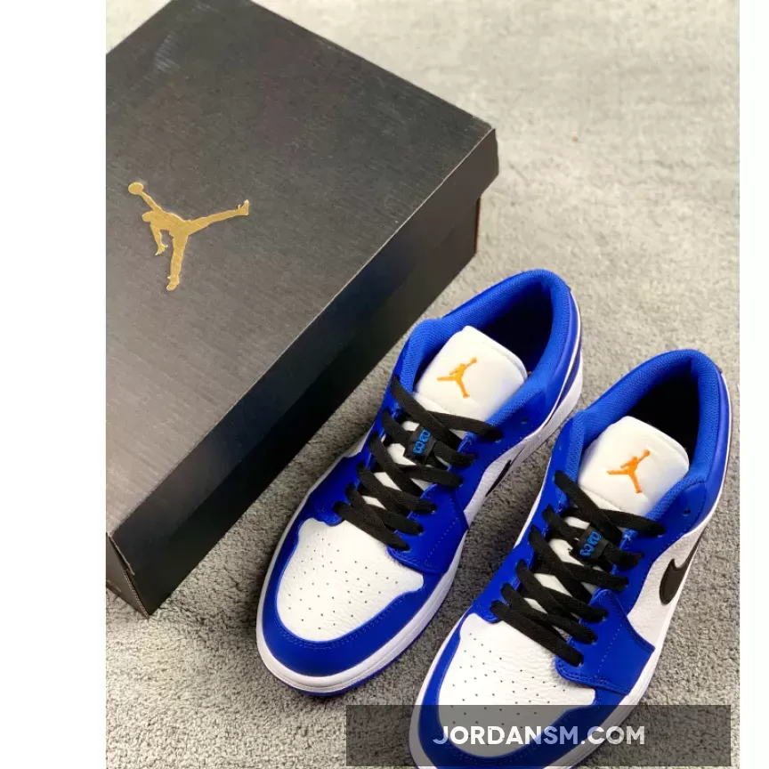 Air Jordan 1 Low Hyper Royal/White-Orange Peel