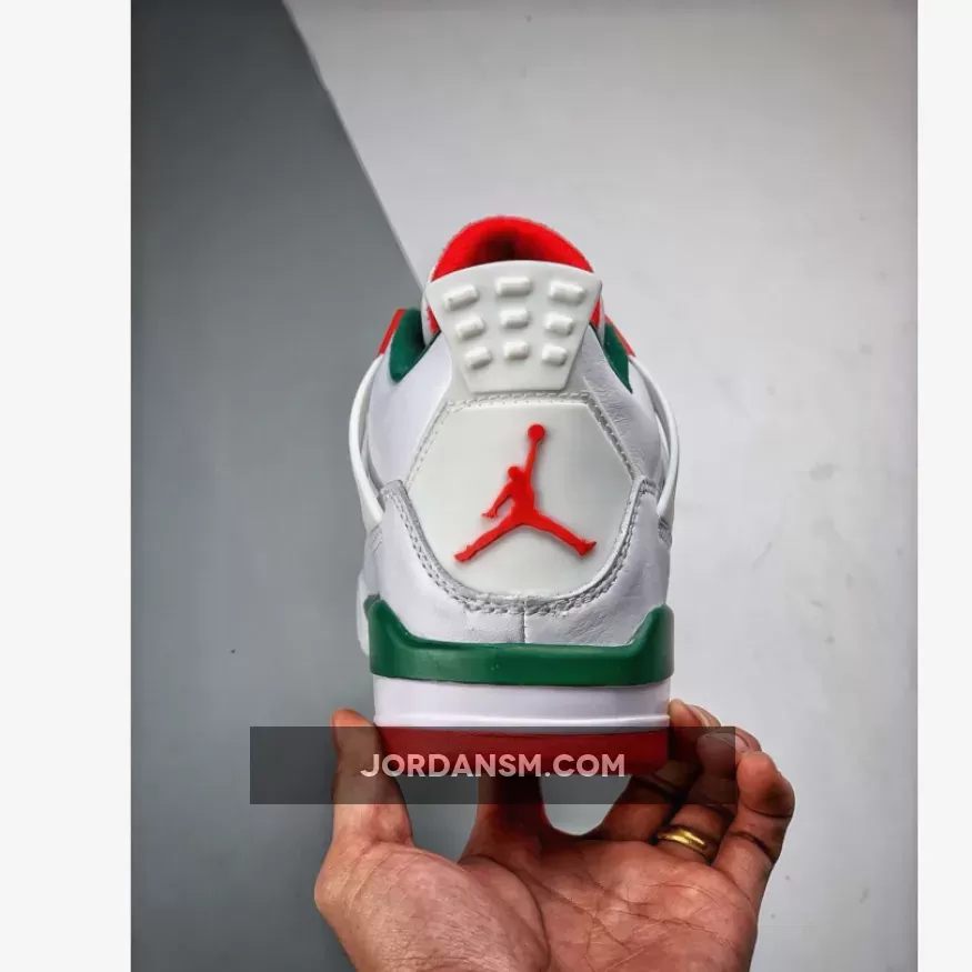 Air Jordan 4 Retro 'Do The Right Thing' White/Gorge Green-Varsity Red / red and green jordans