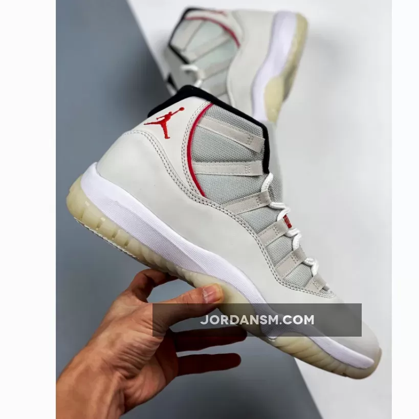 Air Jordan 11 Platinum Tint/Sail-University Red 378037-016 New Releases