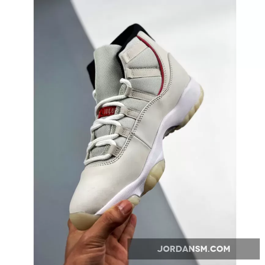 Air Jordan 11 Platinum Tint/Sail-University Red 378037-016 New Releases
