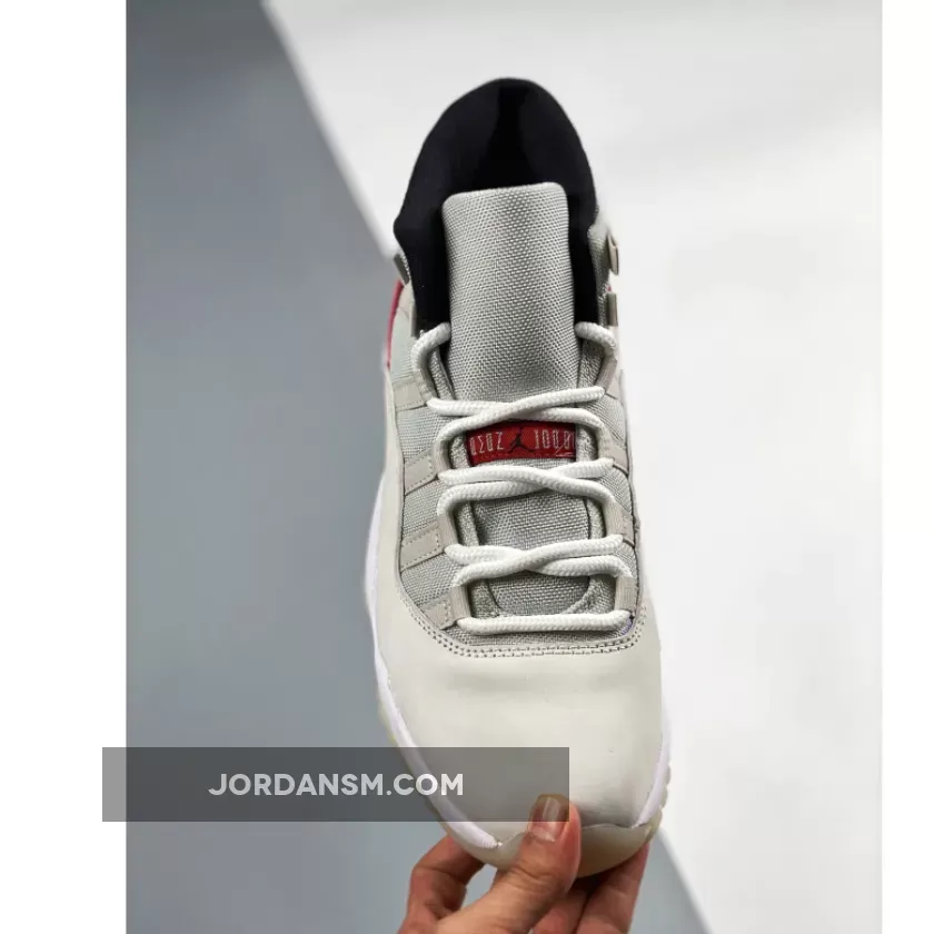 Air Jordan 11 Platinum Tint/Sail-University Red 378037-016 New Releases