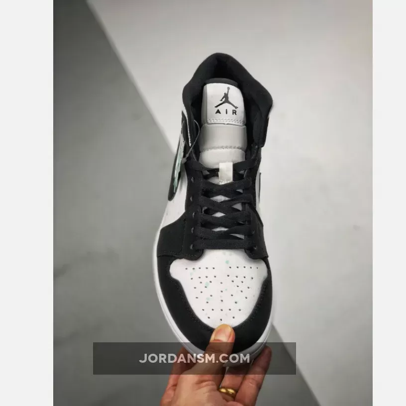 Air Jordan 1 Mid SE ‘Panda’ White/Black-Teal Tint BQ6931-103 Restock