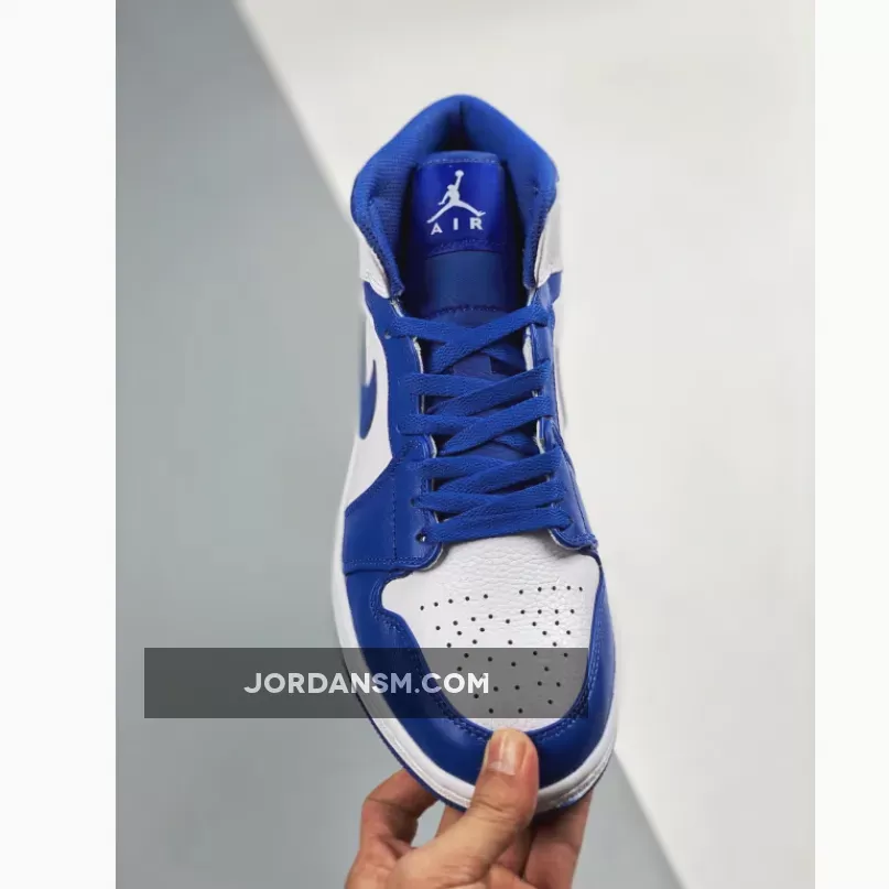 Air Jordan 1 Mid White/Hyper Royal 554724-114 Online