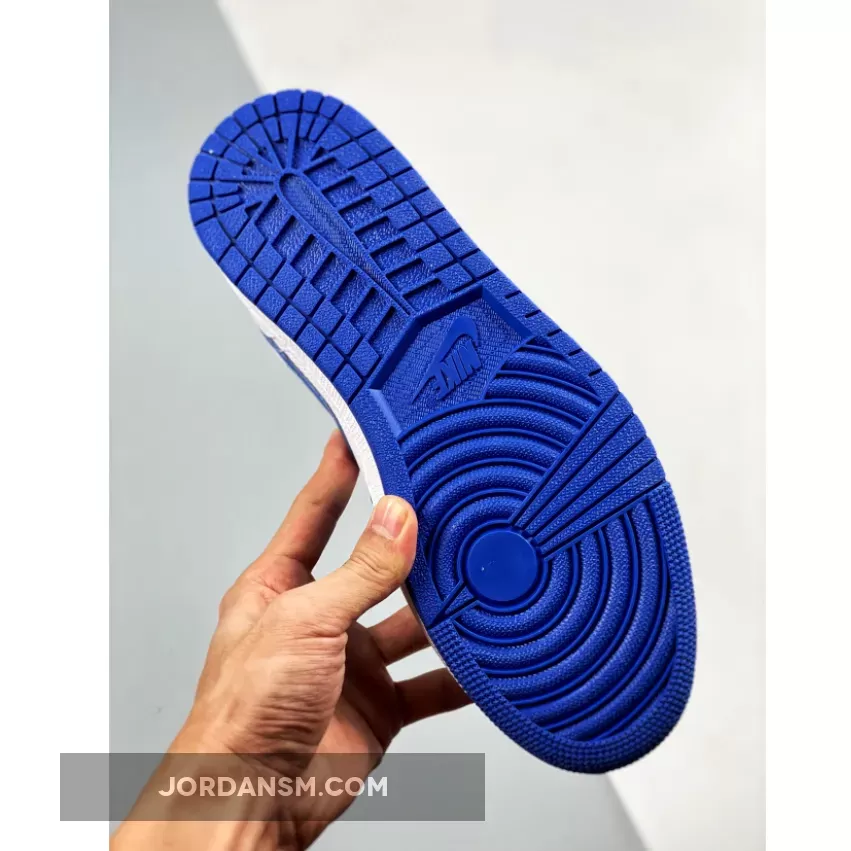 Air Jordan 1 Mid White/Hyper Royal 554724-114 Online