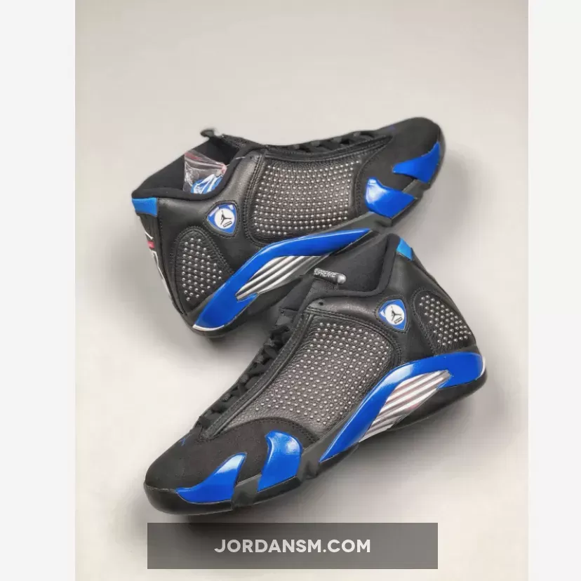Supreme X Air Jordan 14 Black/Varsity Royal-Chrome BV7630-004 Restock