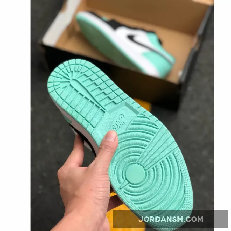 Air Jordan 1 Low White/Emerald Rise-Black 553558-117 Online