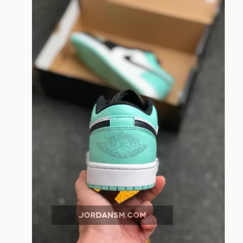 Air Jordan 1 Low White/Emerald Rise-Black 553558-117 Online