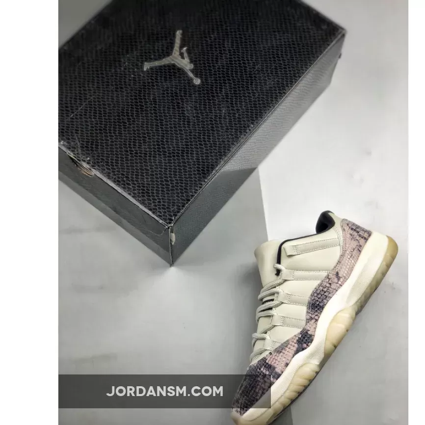 Air Jordan 11 Low SE 'Snakeskin' Light Bone/University Red-Sail-Black CD6846-002 Restock