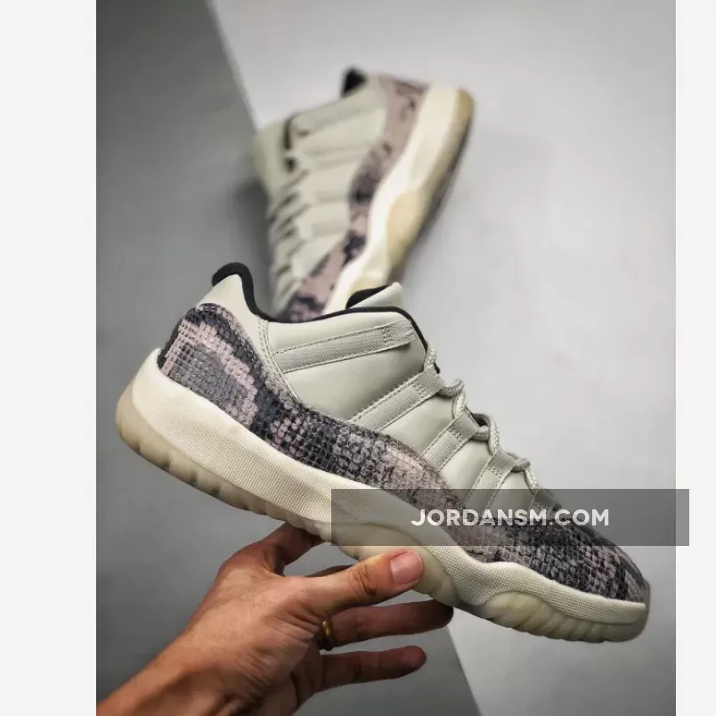 Air Jordan 11 Low SE 'Snakeskin' Light Bone/University Red-Sail-Black CD6846-002 Restock