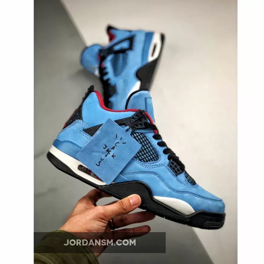 Travis Scott x Air Jordan 4 'Houston Oilers' University Blue/Varsity Red-Black / air jordan 4 retro houston oilers