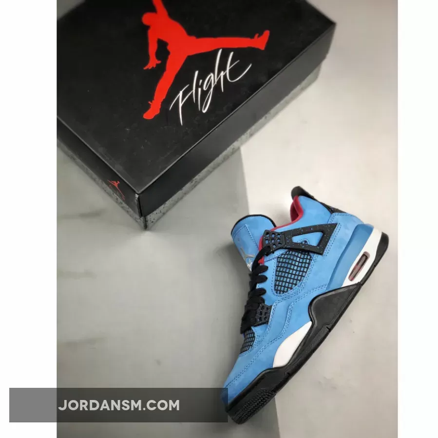 Travis Scott x Air Jordan 4 'Houston Oilers' University Blue/Varsity Red-Black / air jordan 4 retro houston oilers