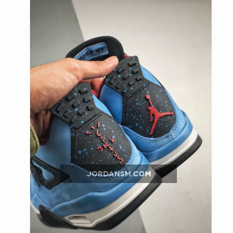 Travis Scott x Air Jordan 4 'Houston Oilers' University Blue/Varsity Red-Black / air jordan 4 retro houston oilers