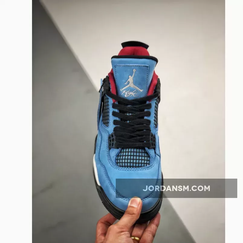 Travis Scott x Air Jordan 4 'Houston Oilers' University Blue/Varsity Red-Black / air jordan 4 retro houston oilers