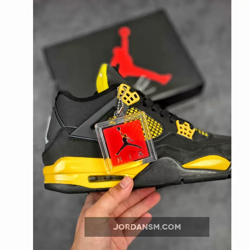 Air Jordan 4 'Thunder' Black/White-Tour Yellow 308497-008 Online