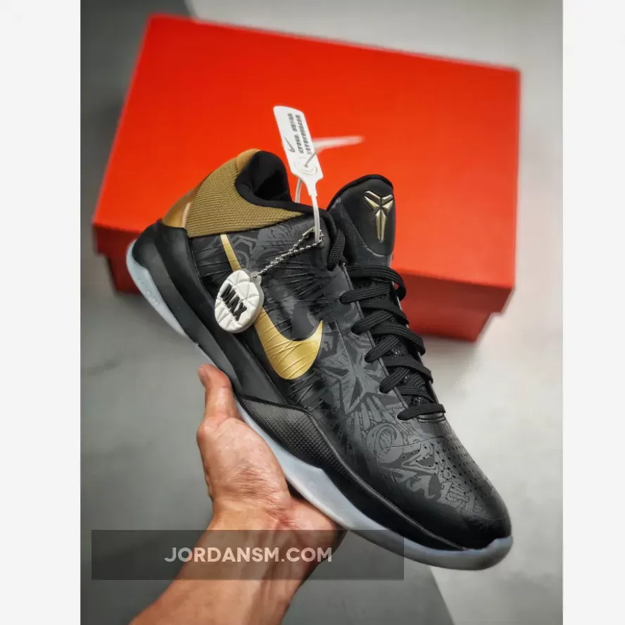 Nike Zoom Kobe 5 'Big Stage Away' Black/Metallic Gold-White / Kobe 5 Gold 386429-008