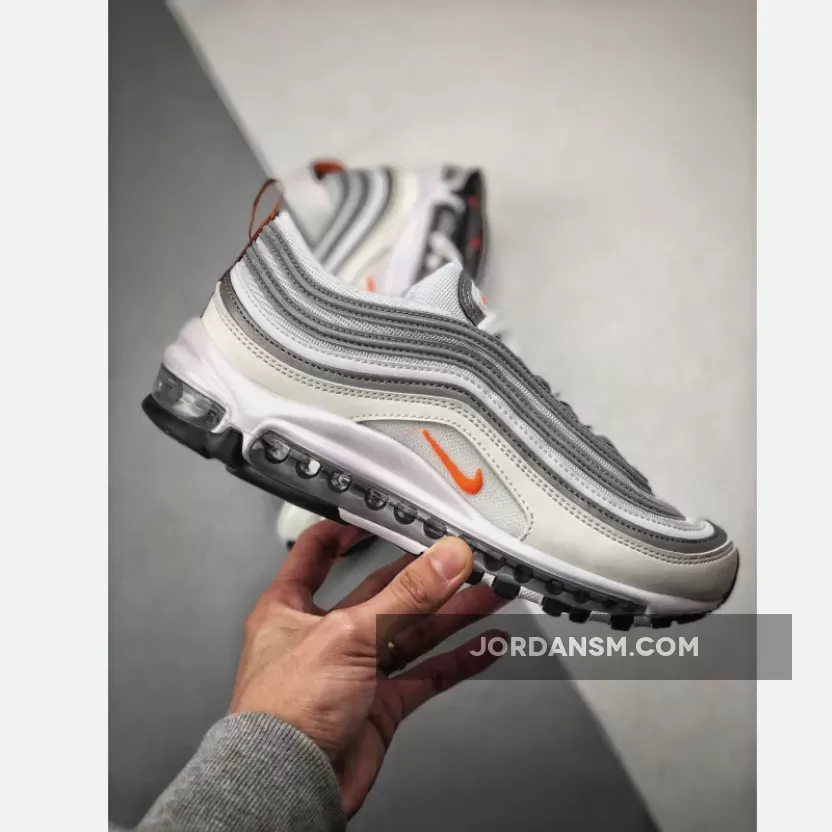 Nike Air Max 97 White/Cone-Metallic Silver BQ4567-100 / nike air max 97 silver