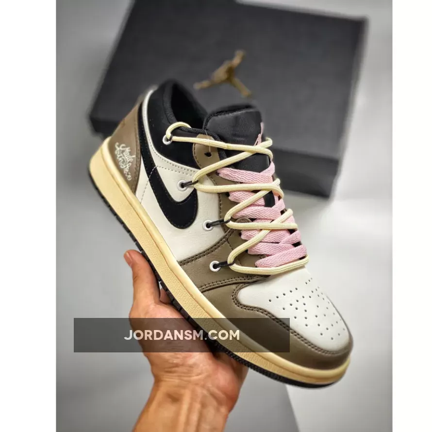 Custom Air Jordan 1 Low White Brown Black 1874929 Restock