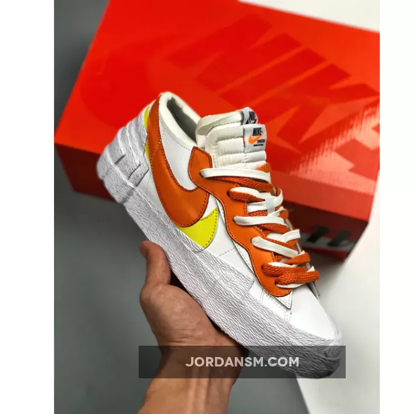 Sacai x Nike Blazer Low White/Magma Orange-White / nike blazer low sacai white magma orange
