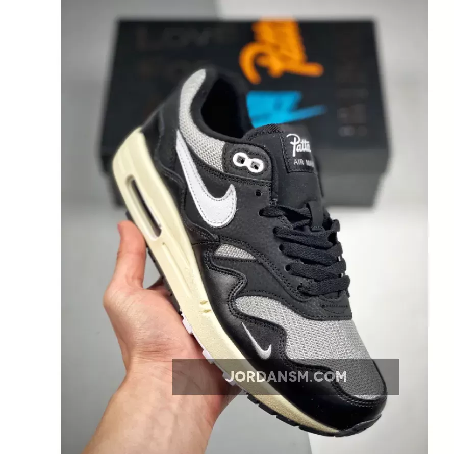Patta X Nike Air Max 1 'Black' Metallic Silver/White-Black-Coconut Milk / patta air max 1 black release date