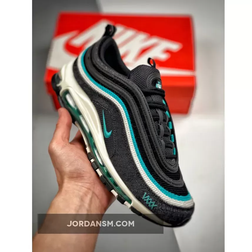 Nike Air Max 97 Black/Sport Turquoise-White DN1893-001 turquoise and white nike