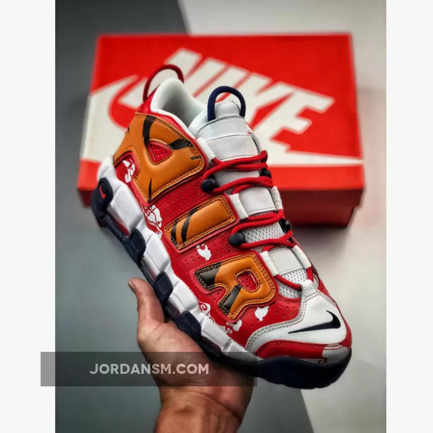 Nike Air More Uptempo White Red Yellow - nike airmore
