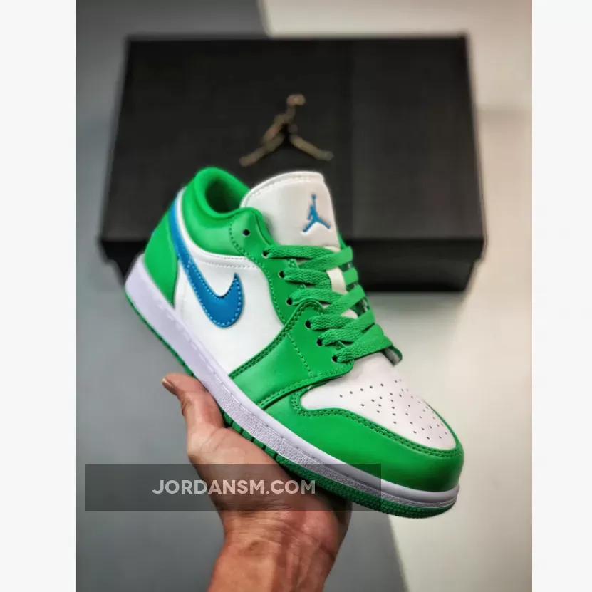 Air Jordan 1 Low Lucky Green/Aquatone-White DC0774-304 Restock