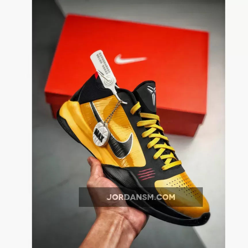 Nike Zoom Kobe 5 'Bruce Lee' Del Sol/Black-Metallic Silver-Varsity Red Brucelee Kobe CD4991-700