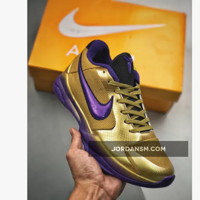 Purple And Gold Kobe / Undefeated x Nike Kobe 5 Protro 'Hall of Fame' Multi-Color-Metallic Gold DA6809-700