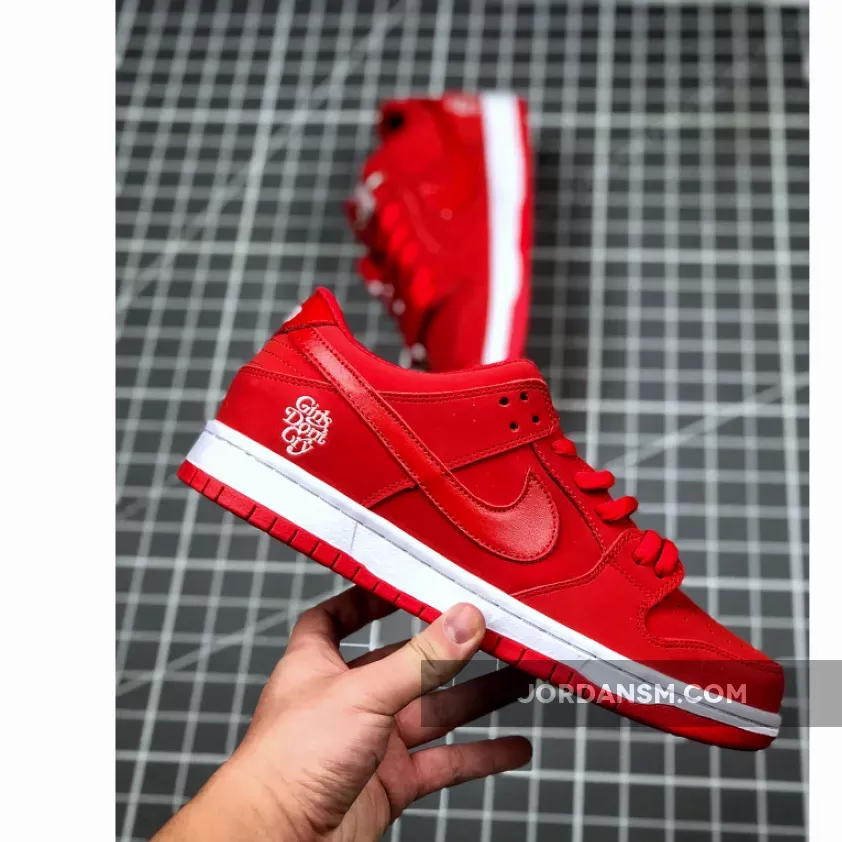 Girls Don't Cry x Nike SB Dunk Low University Red/White / back of nike dunks