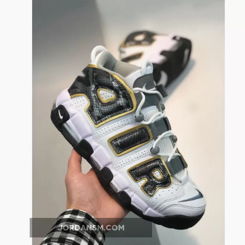 Nike Foamposite Gold / Nike Air More Uptempo White/Anthracite-Metallic Gold