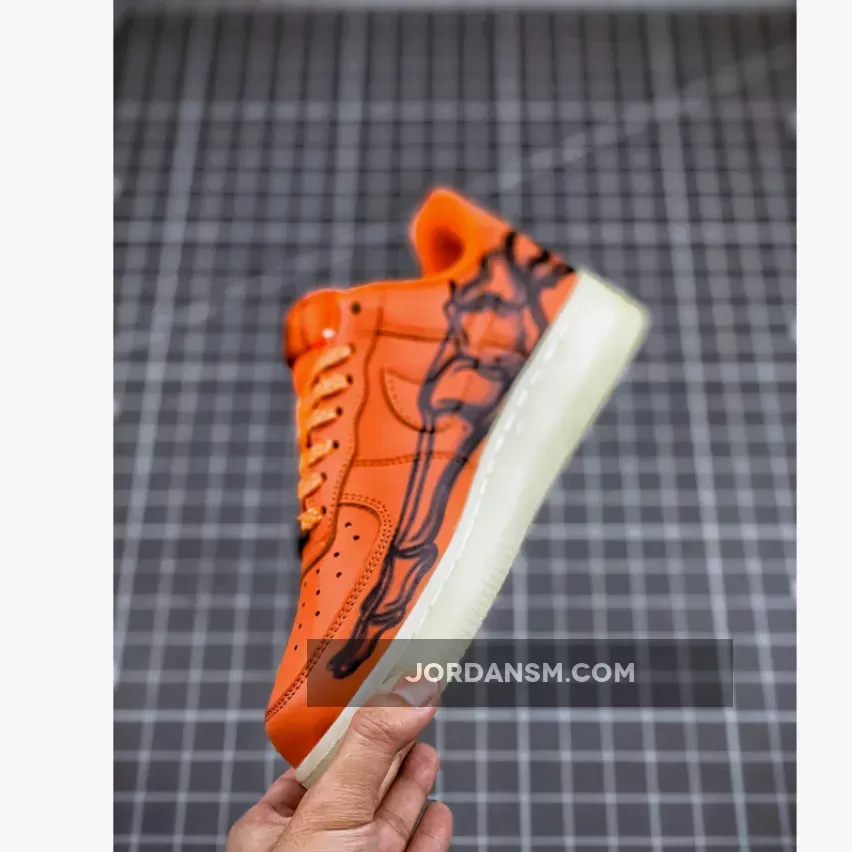 Nike Air Force 1 Skeleton Brilliant Orange CU8067-800 black and orange af1