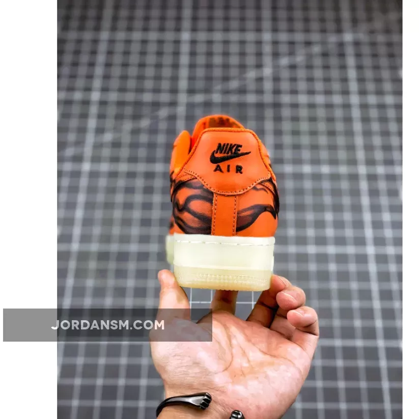 Nike Air Force 1 Skeleton Brilliant Orange CU8067-800 black and orange af1