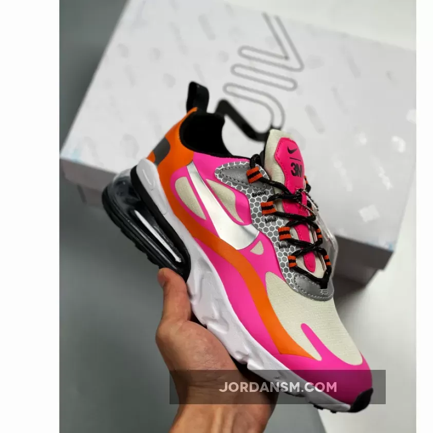 Nike Wmns Air Max 270 React Pink Orange Silver CT1834-100 - nike air max pink and orange